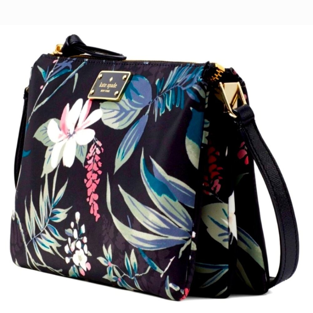 Kate Spade Black Floral Crossbody Bag